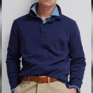 J. Crew Men's Navy Polo Shirt Men's XXL Blue Long sleeve Shirt